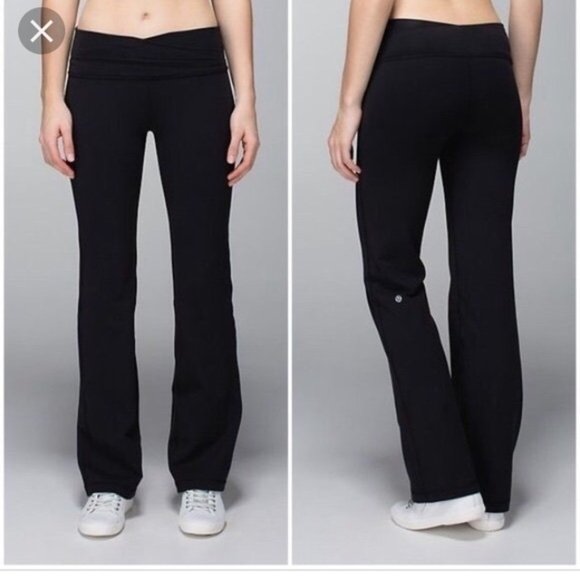Lululemon Black Groove Wide Leg Flared Yoga Stretch Pants
